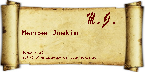 Mercse Joakim névjegykártya